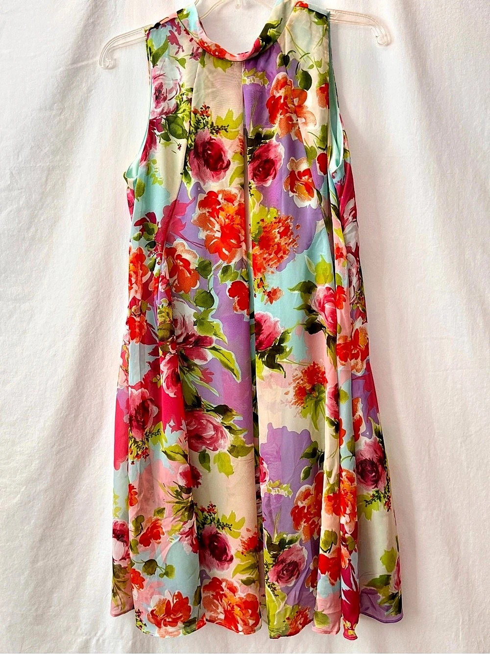 Signature by Robbie Bee Floral Swing Dress in Multicolor Size 8P